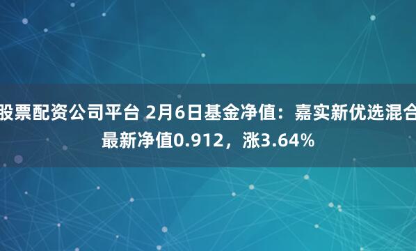 股票配资公司平台 2月6日基金净值：嘉实新优选混合最新净值0.912，涨3.64%